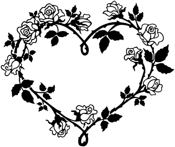 Coeur de roses — Image vectorielle