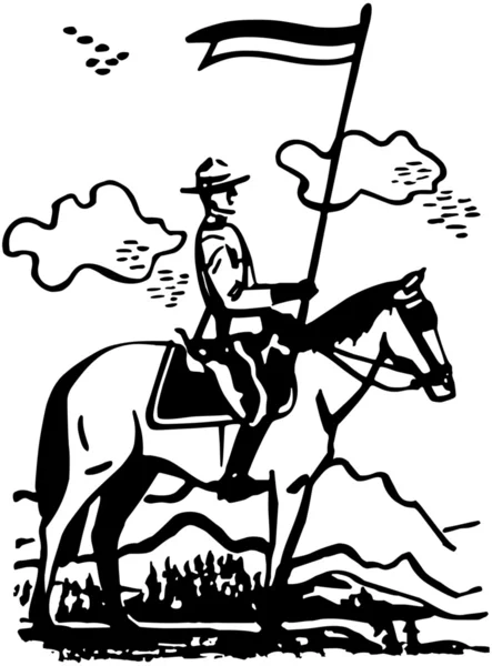 Mountie On Horseback — Stock Vector