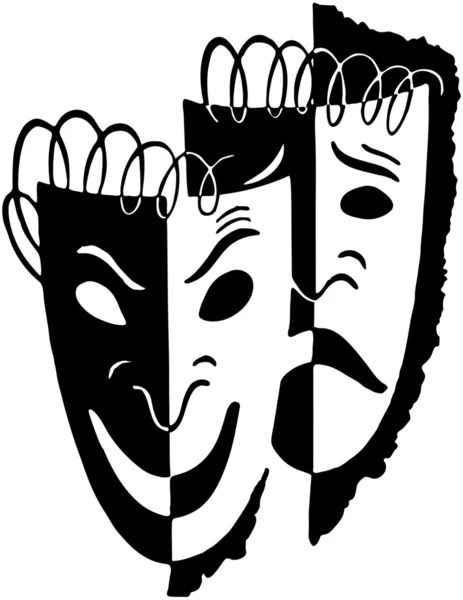 Masques dramatiques comiques — Image vectorielle