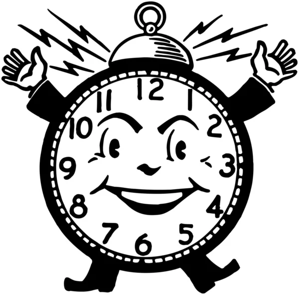 Reloj despertador feliz — Archivo Imágenes Vectoriales