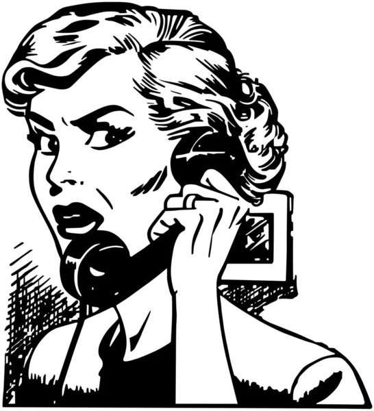 Boos vrouw op telefoon — Stockvector