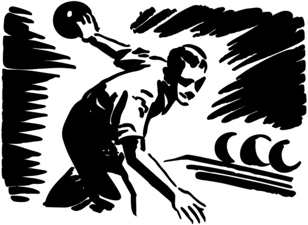 Bowler en action — Image vectorielle