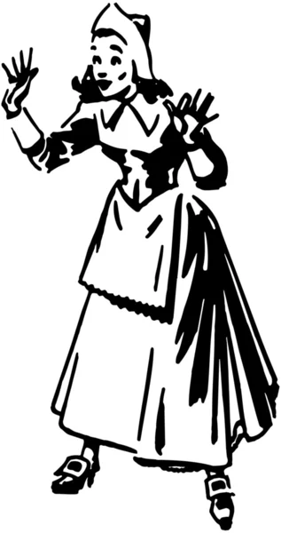 Pilgrim vrouw — Stockvector