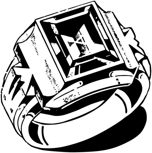 Mens Stone prsten — Stockový vektor