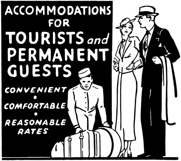 Accommodations For Tourists — Stock Vector