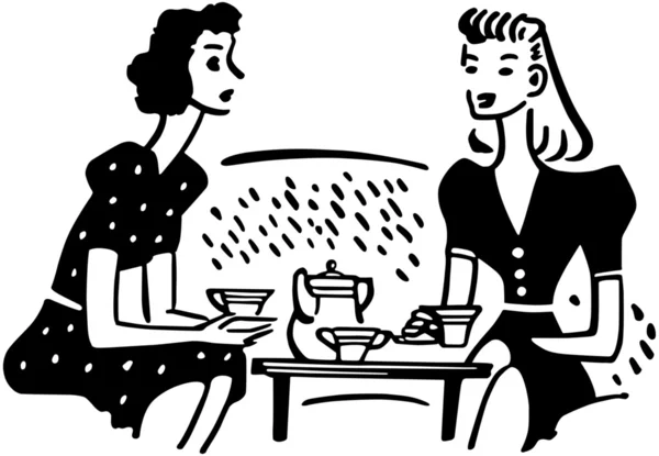 Çay zaman sohbet — Stok Vektör
