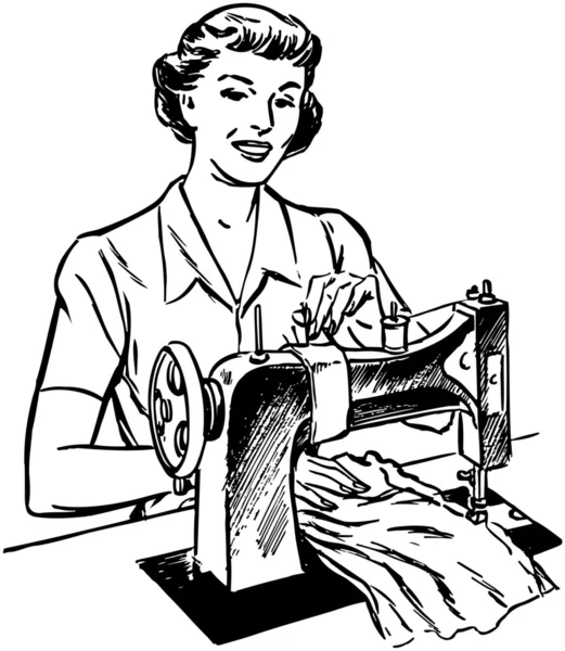 Señora de costura — Vector de stock