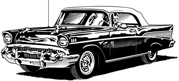 Retro convertibile 57 Chevy Illustrazioni Stock Royalty Free