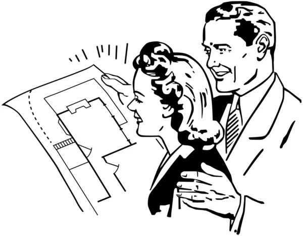 Checking Floorplans — Stock Vector