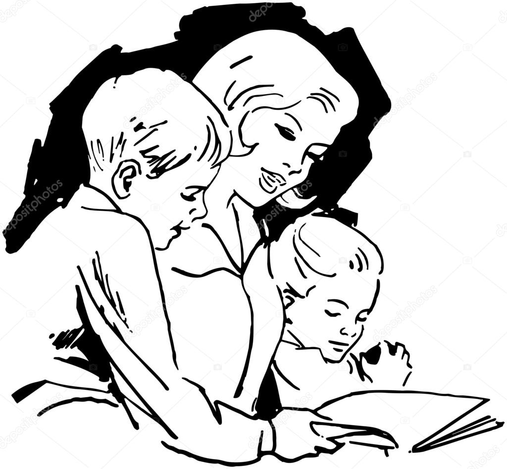 Mom Reading With Children