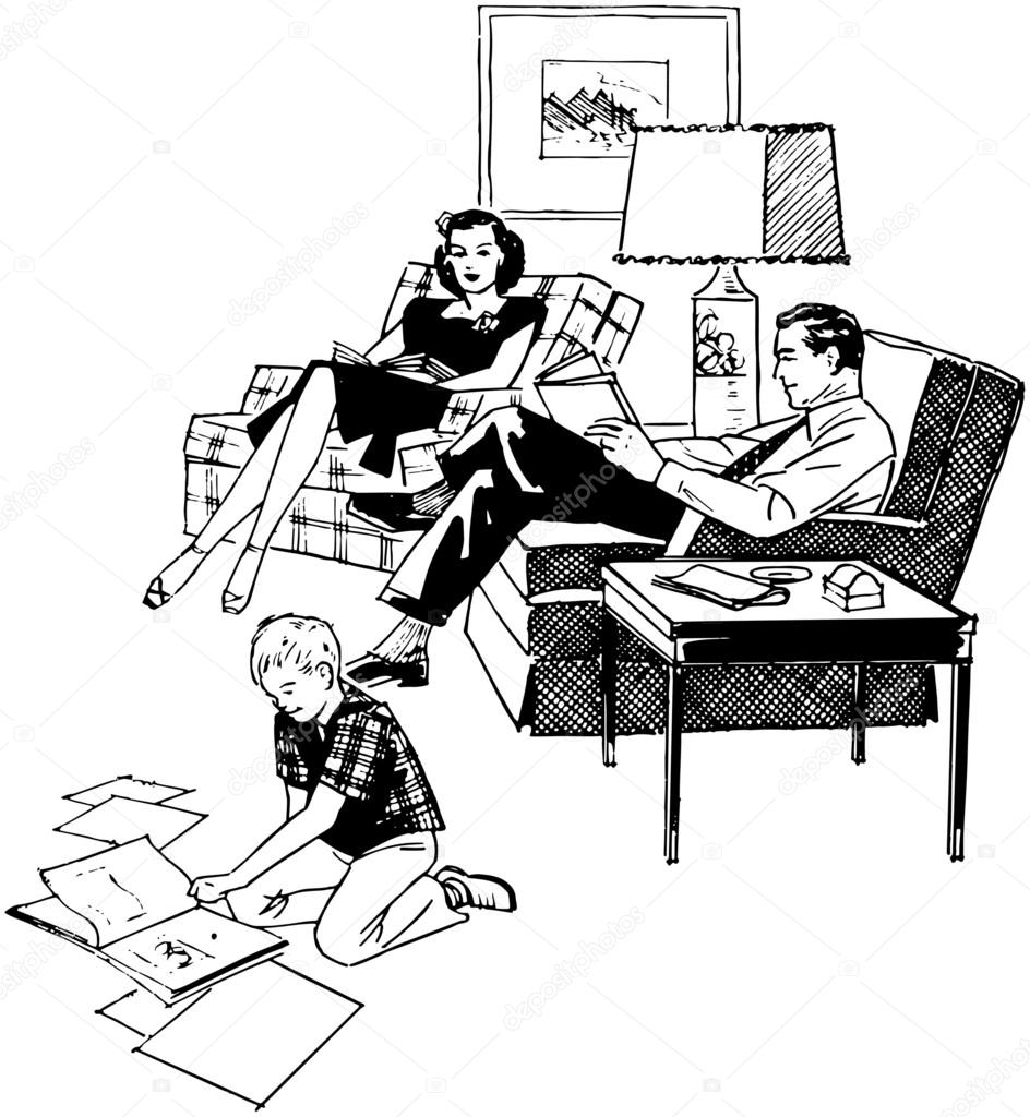 Living Room Clip Art Black And White