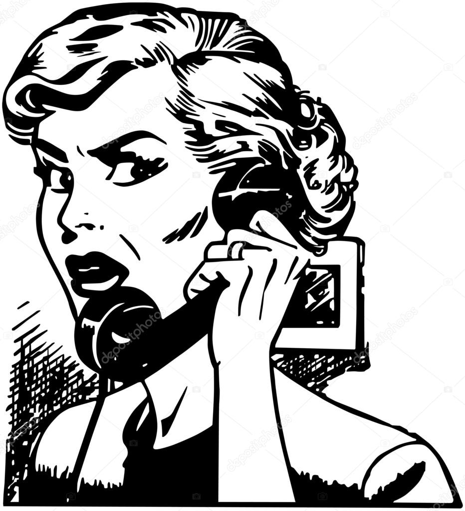 Download Angry Woman On Phone — Stock Vector © RetroClipArt #55668599
