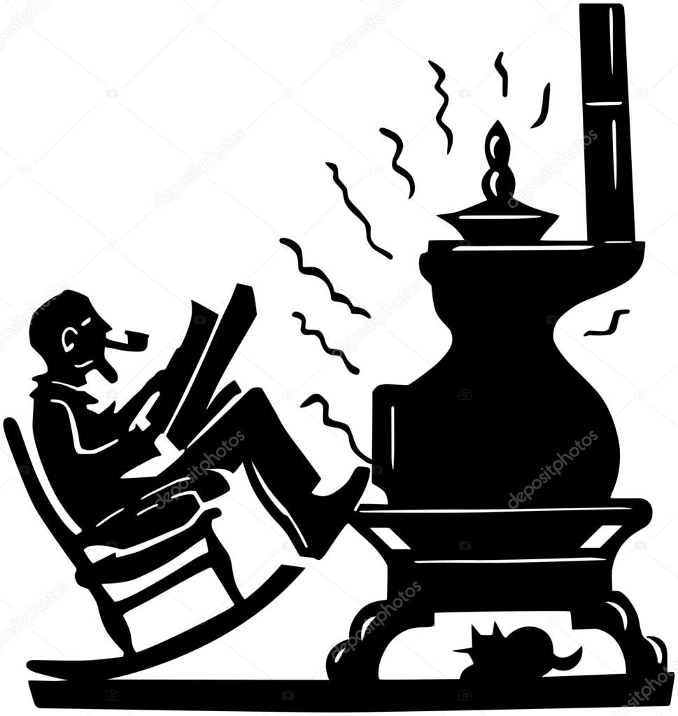 Old Man With Pot Bellied Stove
