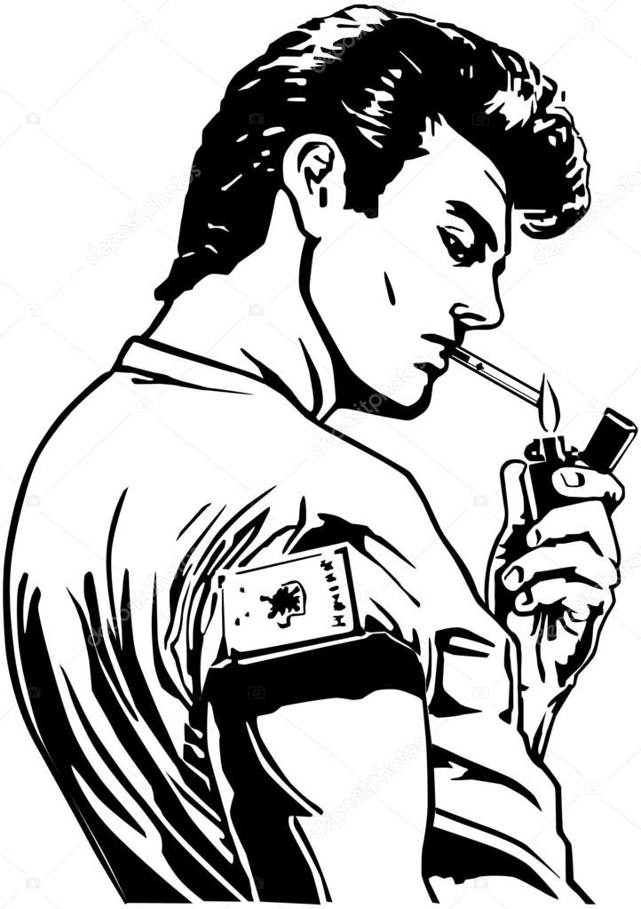 Greaser Lighting Cigarette