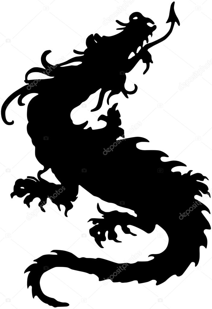 Download Dragon Silhouette — Stock Vector © RetroClipArt #55669145