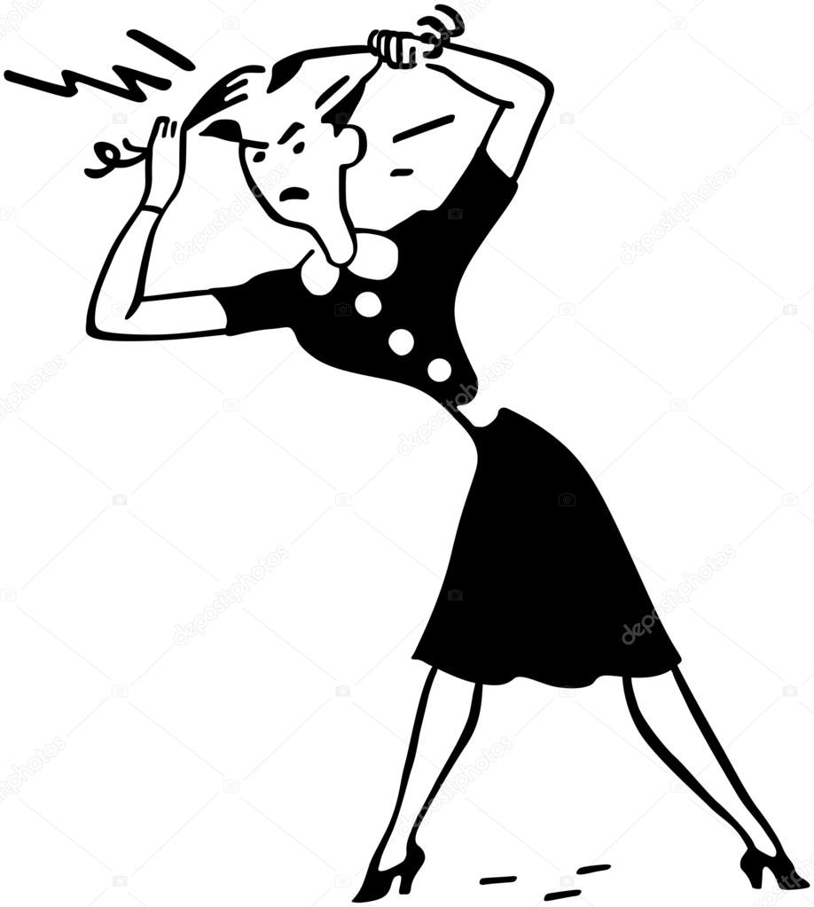 Clipart woman pulling hair out Angry Woman Pulling Out Hair — Stock Vector © RetroClipArt