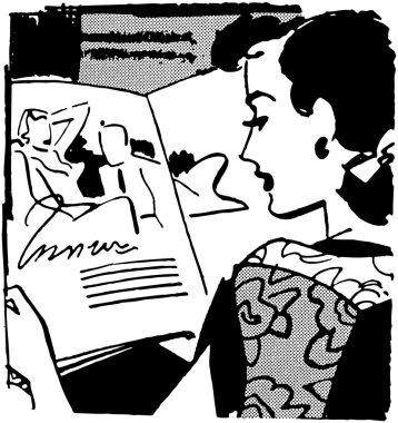 Retro kadın okuma dergisi