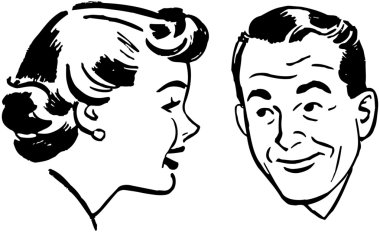 Man And Woman Chatting clipart