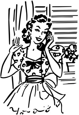 Chatting On The Phone clipart