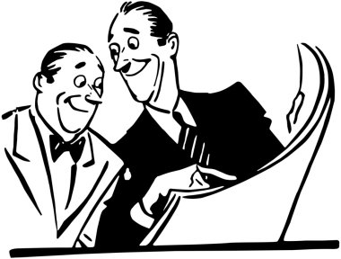 Gazete okuyan iki adam.