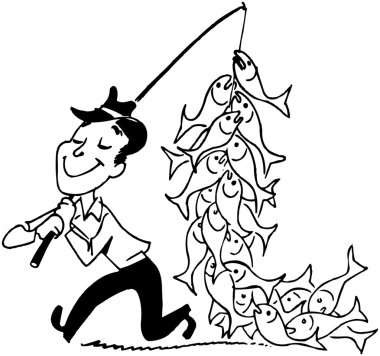 Man With Fish clipart