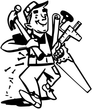 Carpenter With Tools clipart