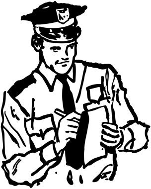 Policeman Writing Ticket clipart