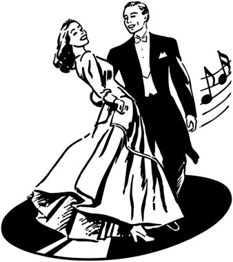 Dancers On A Record clipart