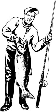 Fisherman With Fish clipart