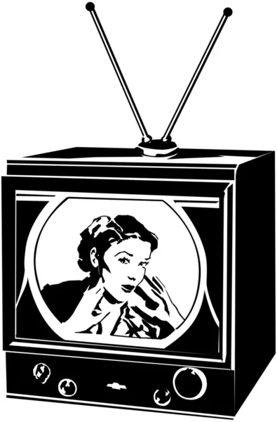 Señora de la TV — Vector de stock