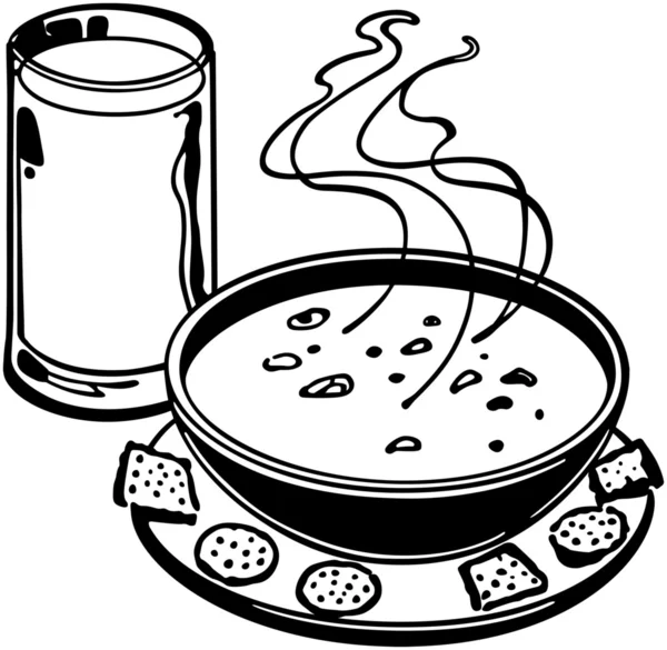 Суп і крекери — стоковий вектор