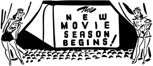 Comienza la nueva temporada de películas — Vector de stock