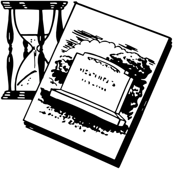 Tombstone com ampulheta — Vetor de Stock