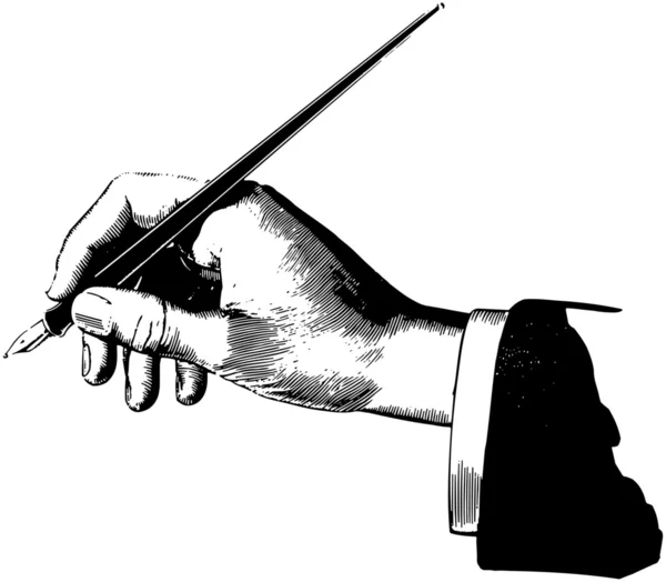 Hand mit Stift — Stockvektor