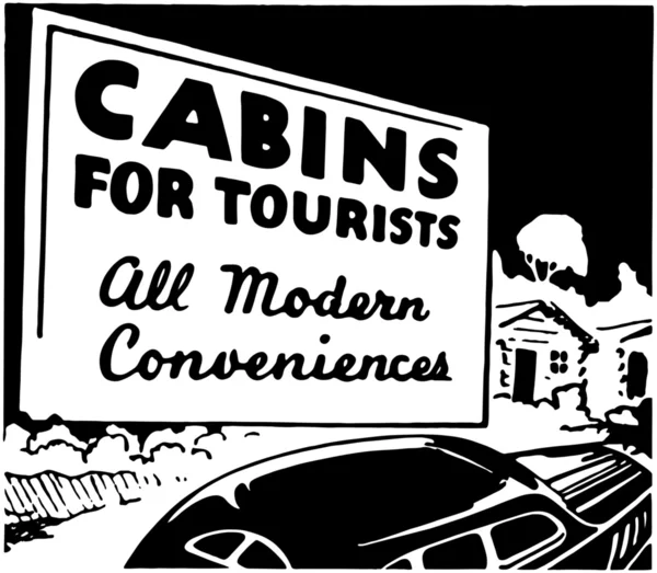 Cabins For Tourists — Stock Vector