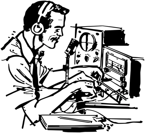 Operador de rádio presunto —  Vetores de Stock