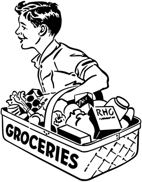 Grocery Delivery Boy — Stock Vector