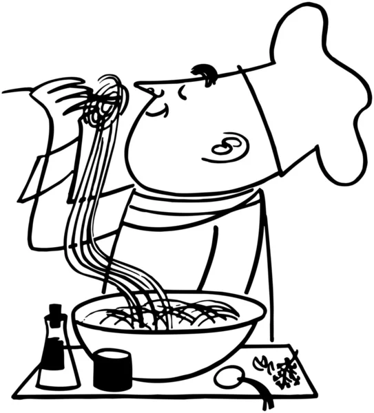 Fideos de prueba de Chef — Vector de stock