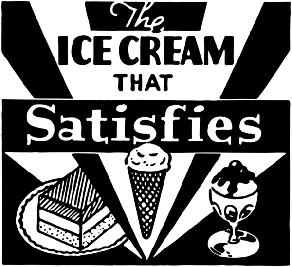 Ice Cream That Satisfies — Stock Vector