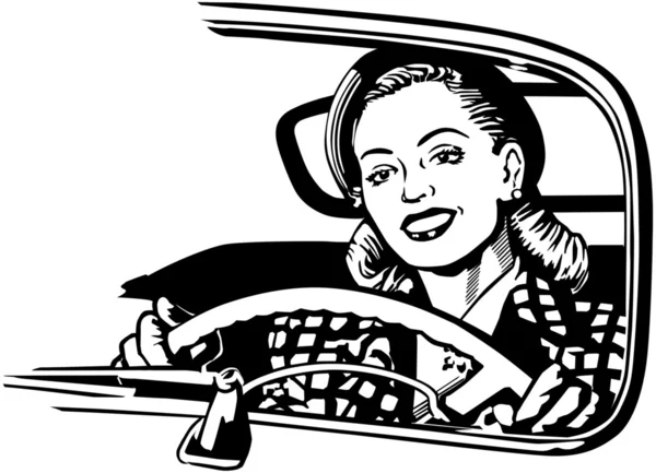 Femme automobiliste — Image vectorielle