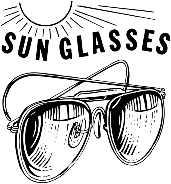 Mens Kacamata Dengan Matahari - Stok Vektor