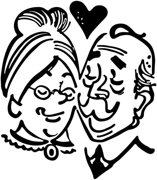 Elderly Couple In Love — Stock Vector