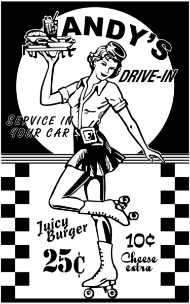 Carhop — Stock Vector