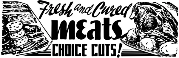 新鲜和腌肉 — 图库矢量图片
