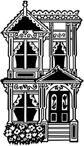 Victorian rij huis — Stockvector