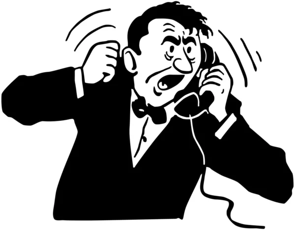 Hombre enojado en el teléfono — Archivo Imágenes Vectoriales