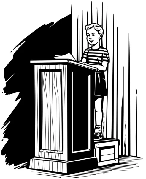 Garçon sur le podium — Image vectorielle