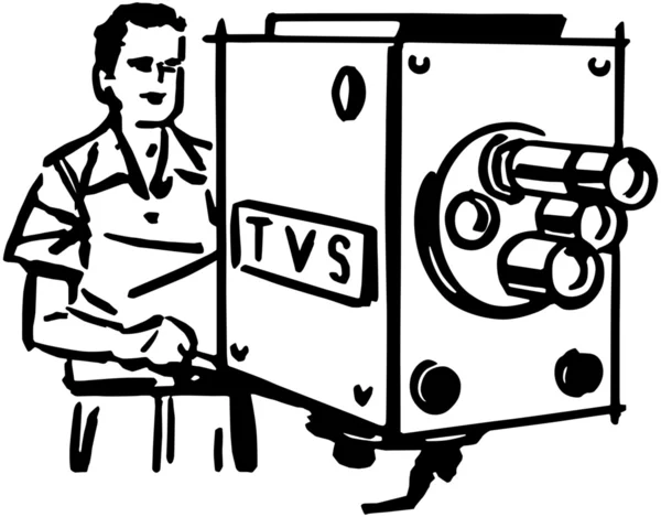 Televizní kameraman — Stockový vektor