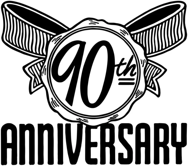 90th Anniversary Banner — Stock Vector