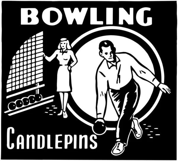 Boliche Candlepins — Vetor de Stock